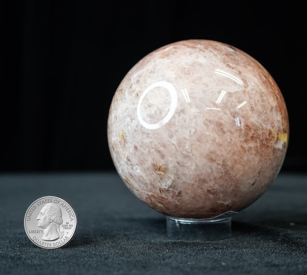 ROSE QUARTZ with ALBITE SPHERE