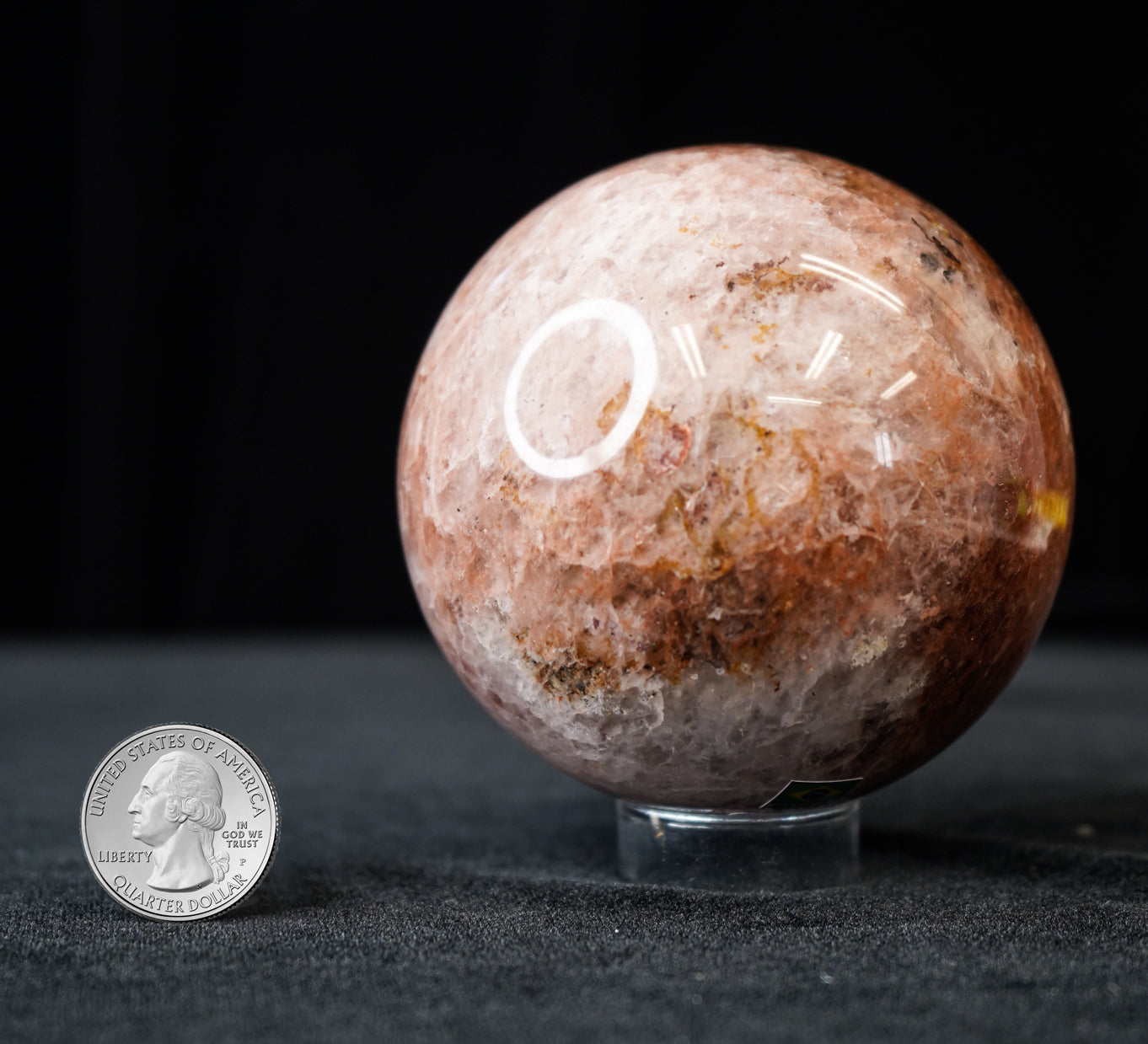 ROSE QUARTZ with ALBITE SPHERE