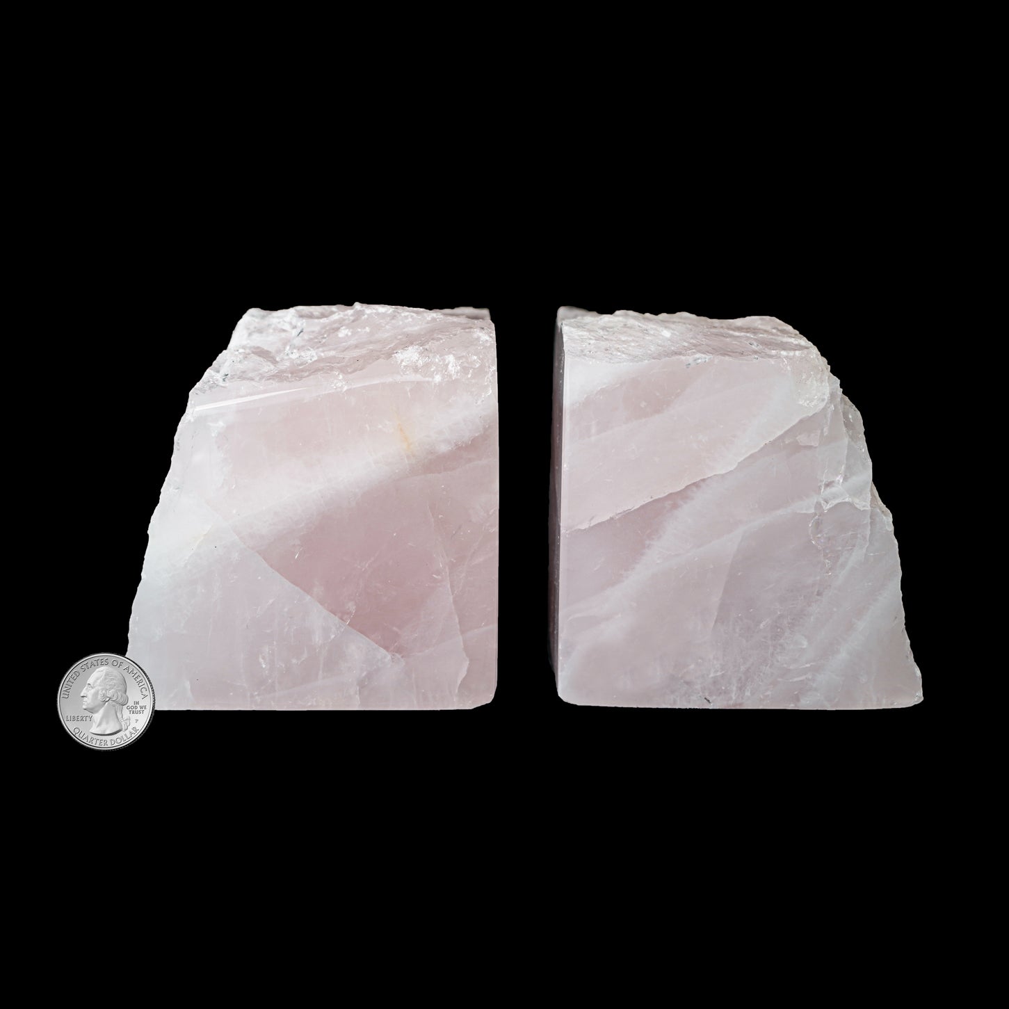 ROSE QUARTZ BOOKENDS