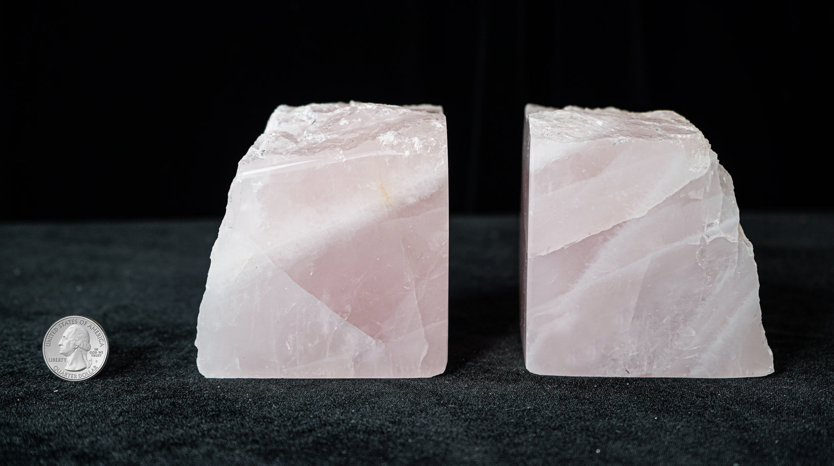 ROSE QUARTZ BOOKENDS