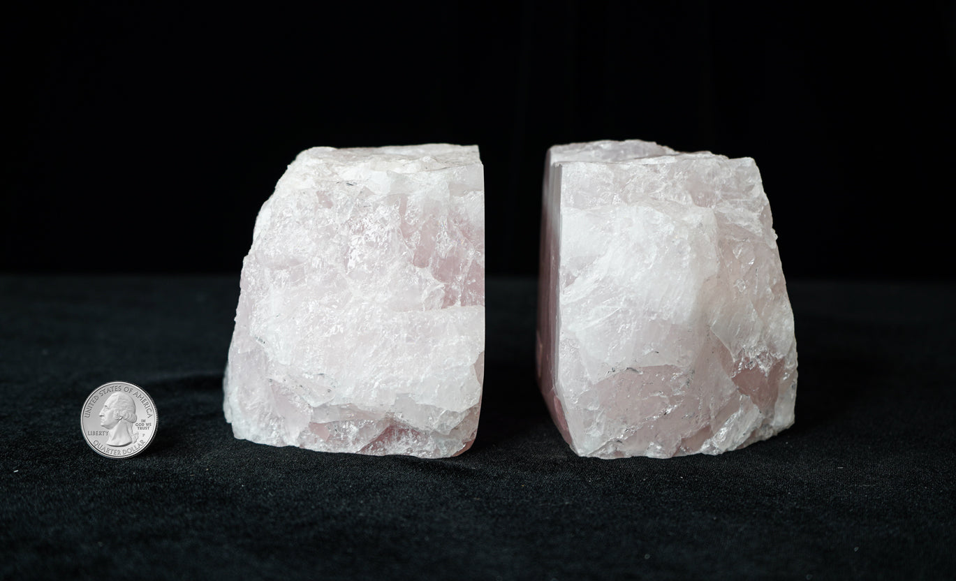 ROSE QUARTZ BOOKENDS