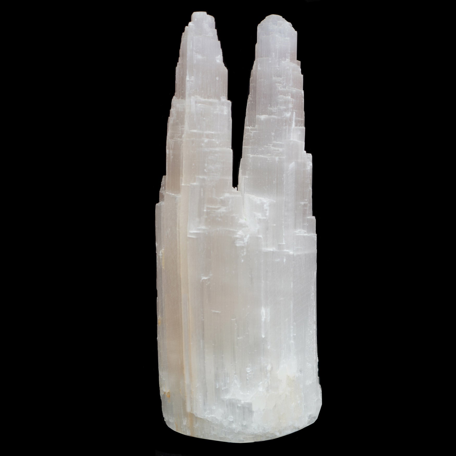 SELENITE DOUBLE TOWER LAMP 25cm