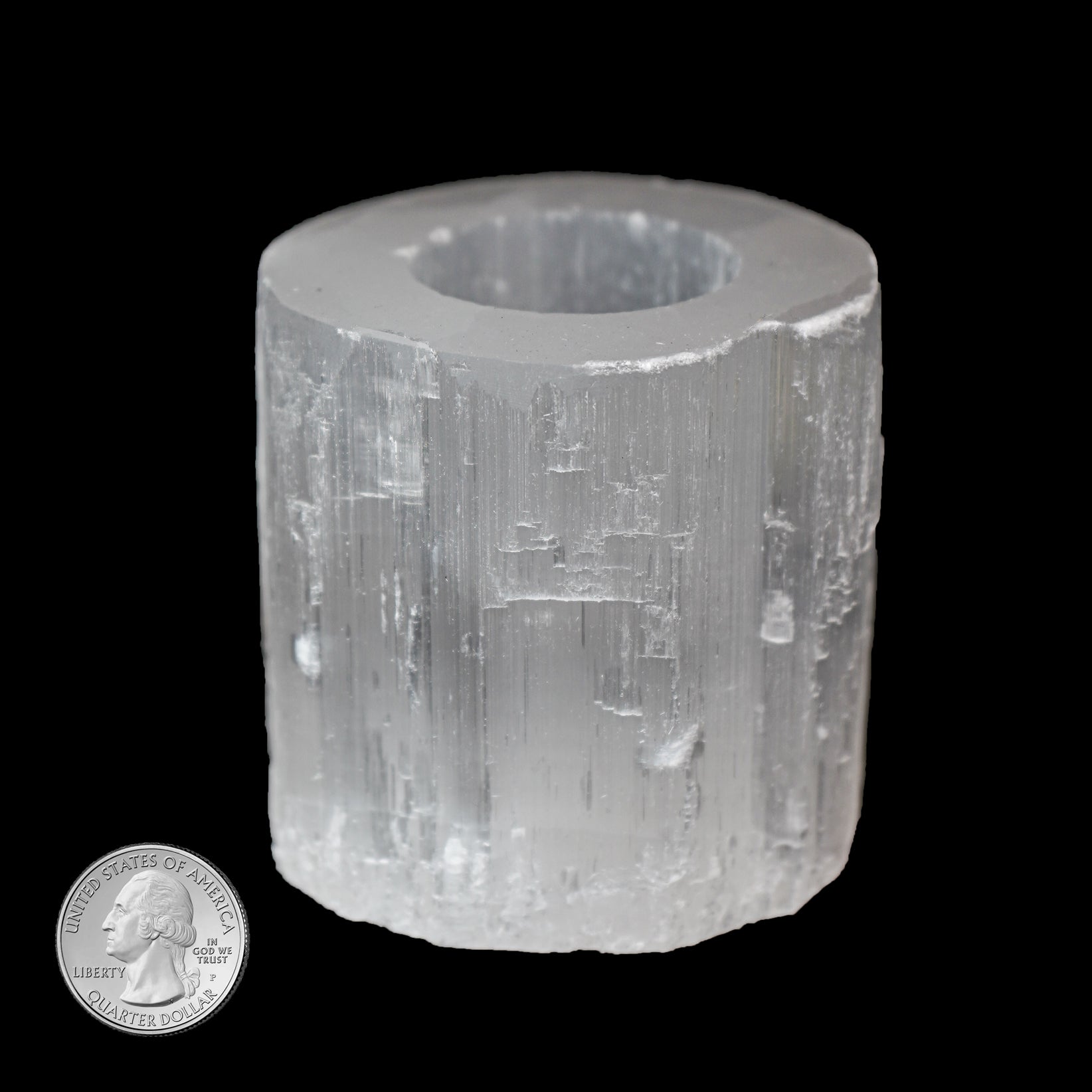 SELENITE TEA LIGHT CANDLE HOLDER