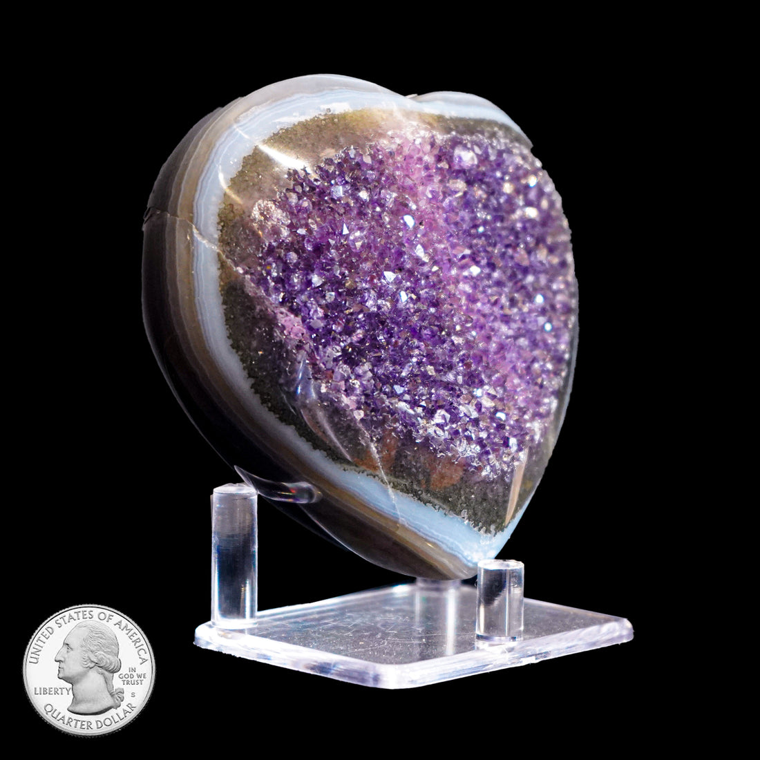 AMETHYST AND AGATE HEART