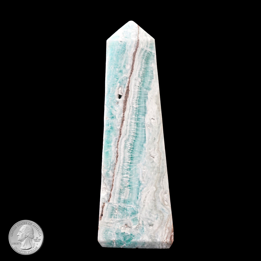 BLUE ARAGONITE OBELISK