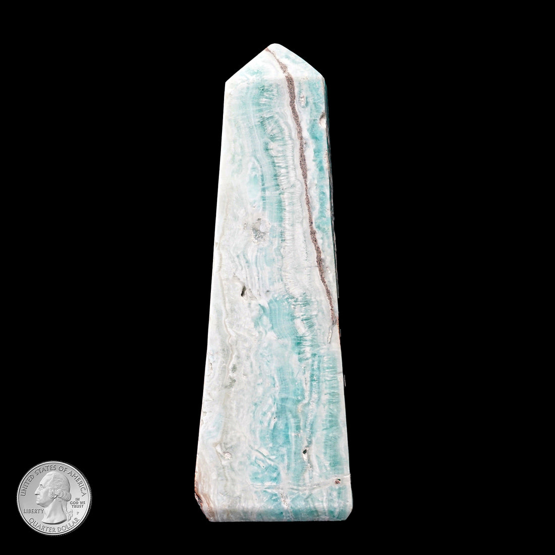 BLUE ARAGONITE OBELISK