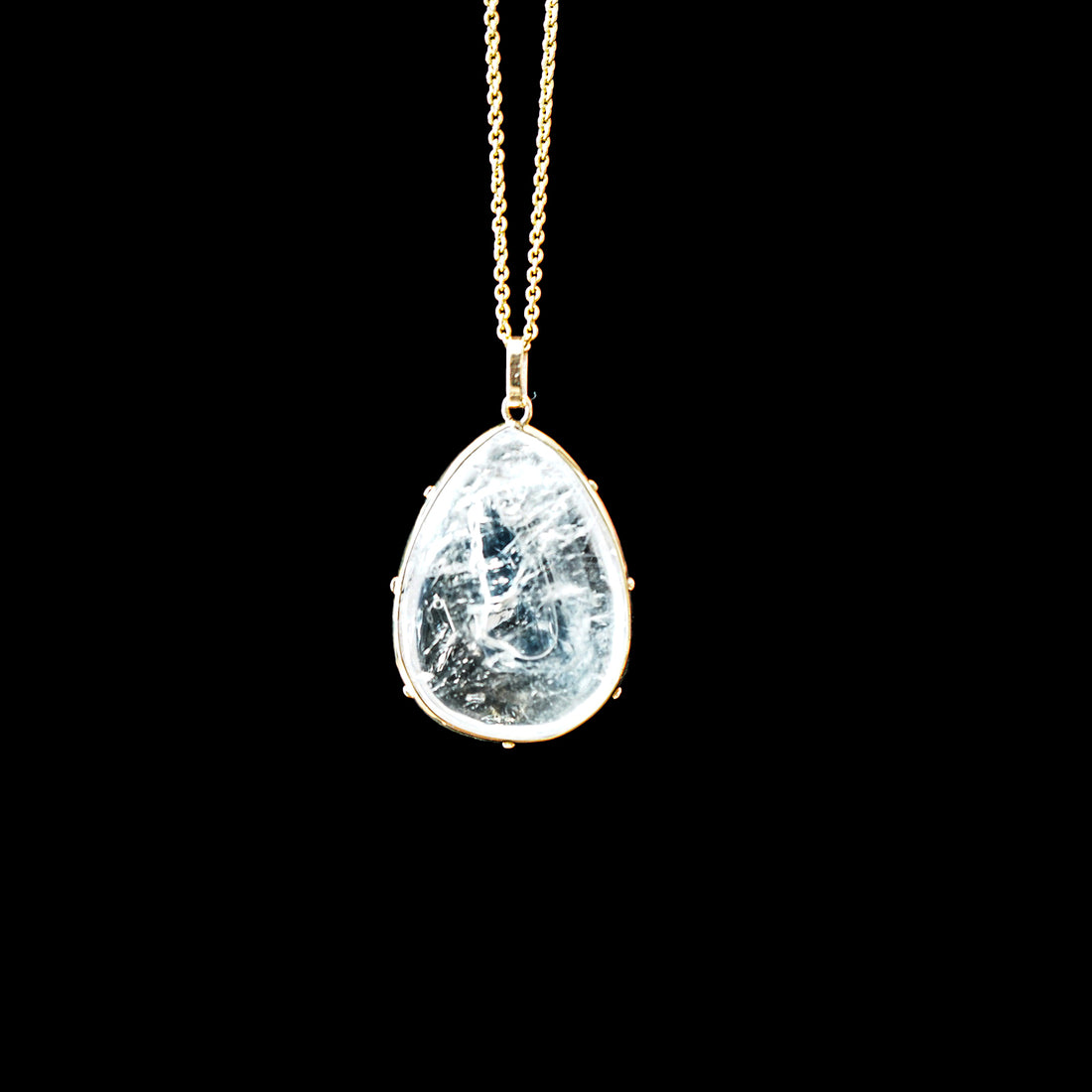 CLEAR QUARTZ ENHYDRO NECKLACE