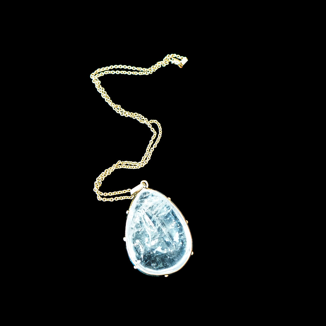 CLEAR QUARTZ ENHYDRO NECKLACE