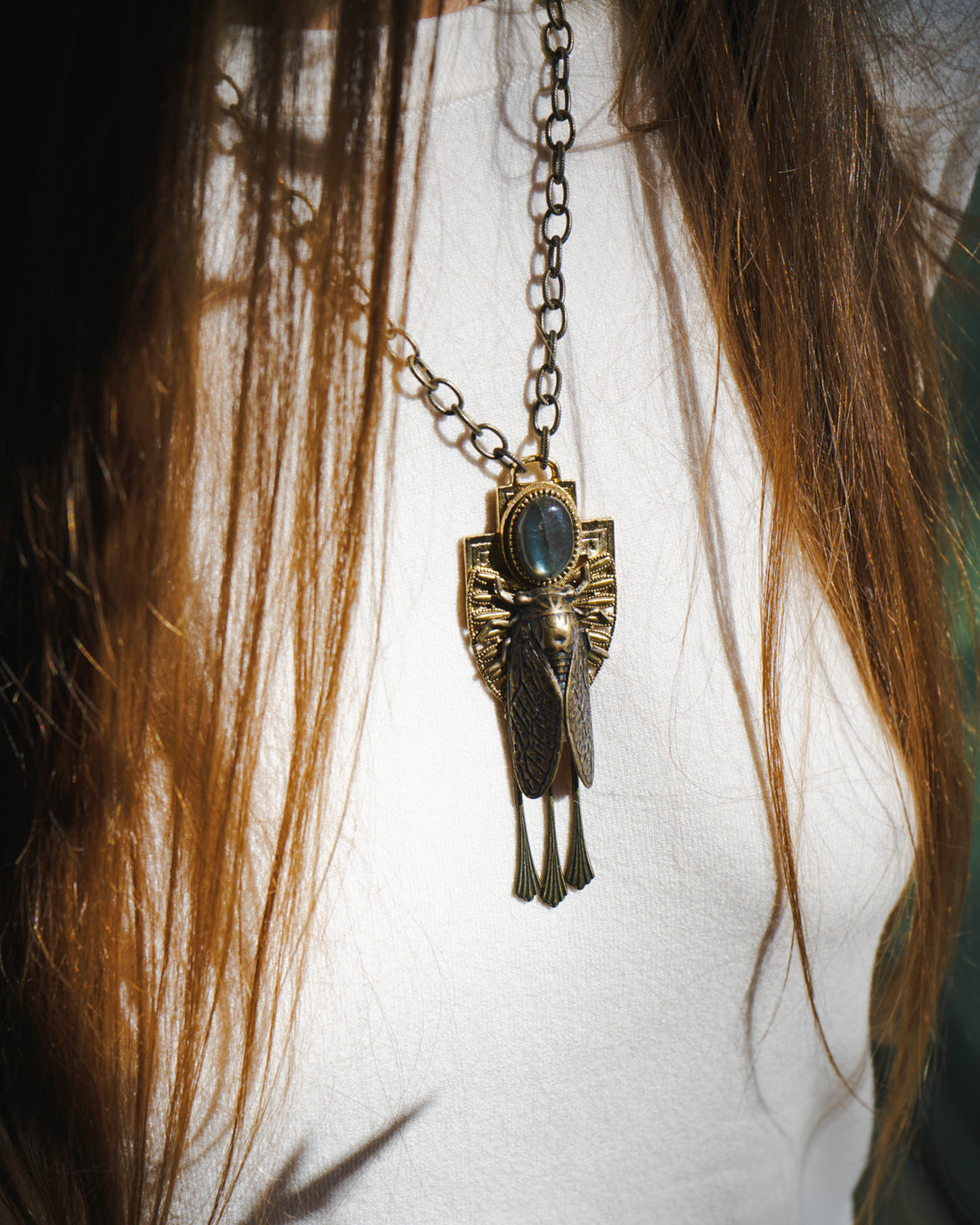 CROSSROADS MEDALLION CICADA NECKLACE