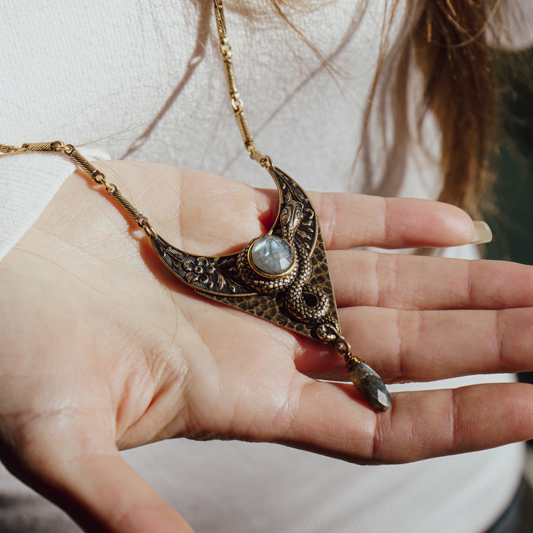MOON OF ISHTAR NECKLACE WITH LABRADORITE
