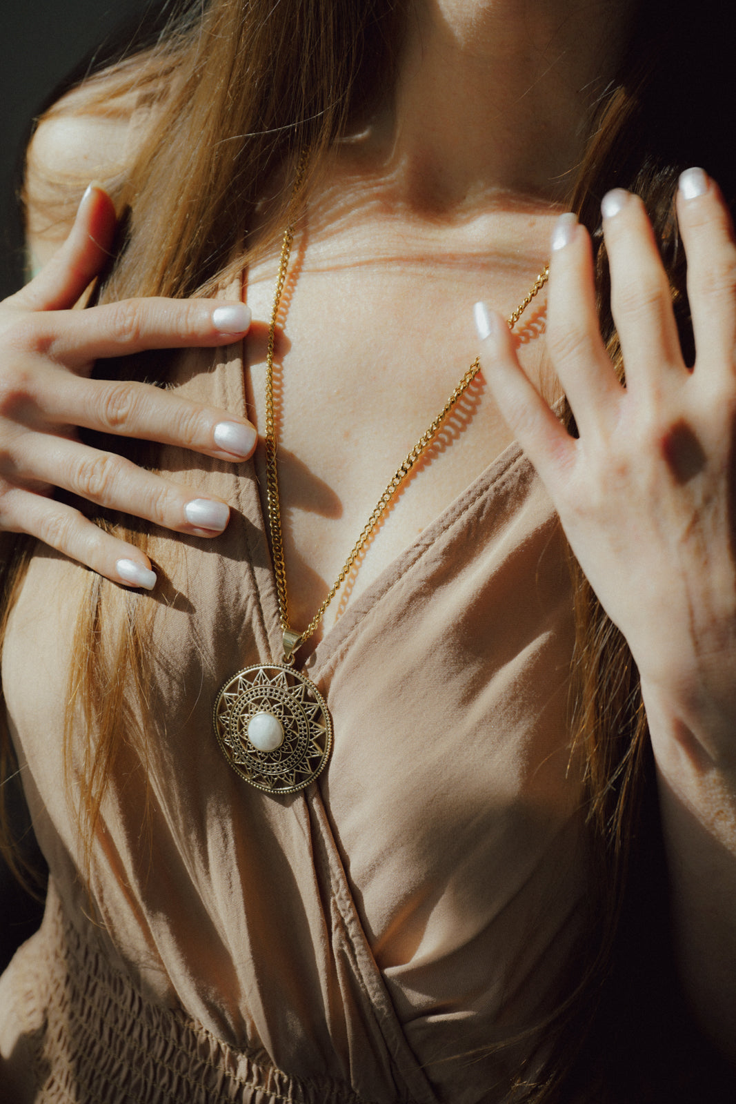 Divine Harmony Moonstone Pendant Necklace