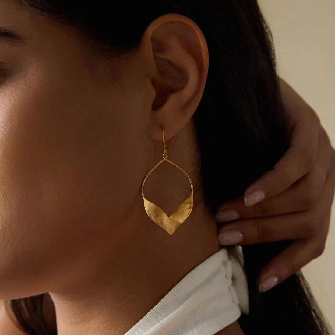Fluttering Petals Gold Earrings