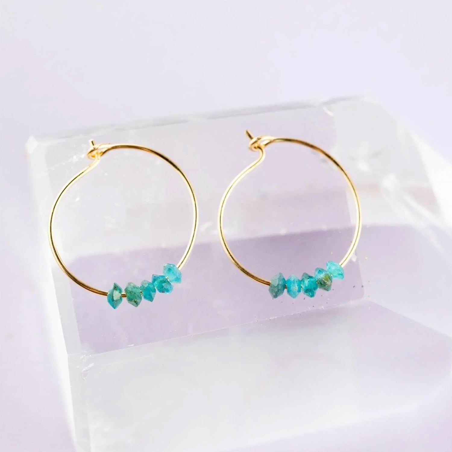 Anything is Possible Apatite Gold Filed Earrings