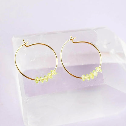 You Got This Peridot Gold Filled Hoop Earrings