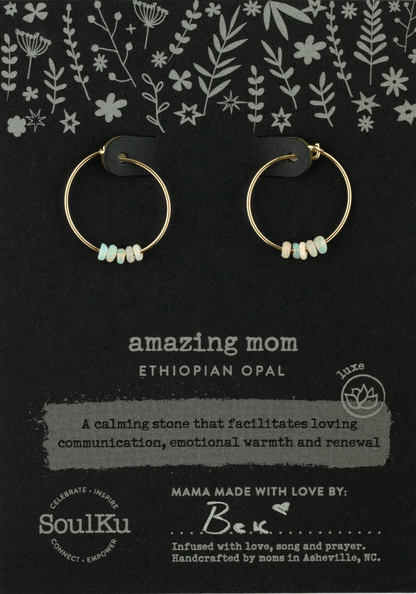 Amazing Mom Ethiopian Opal Gold Filed Earrings
