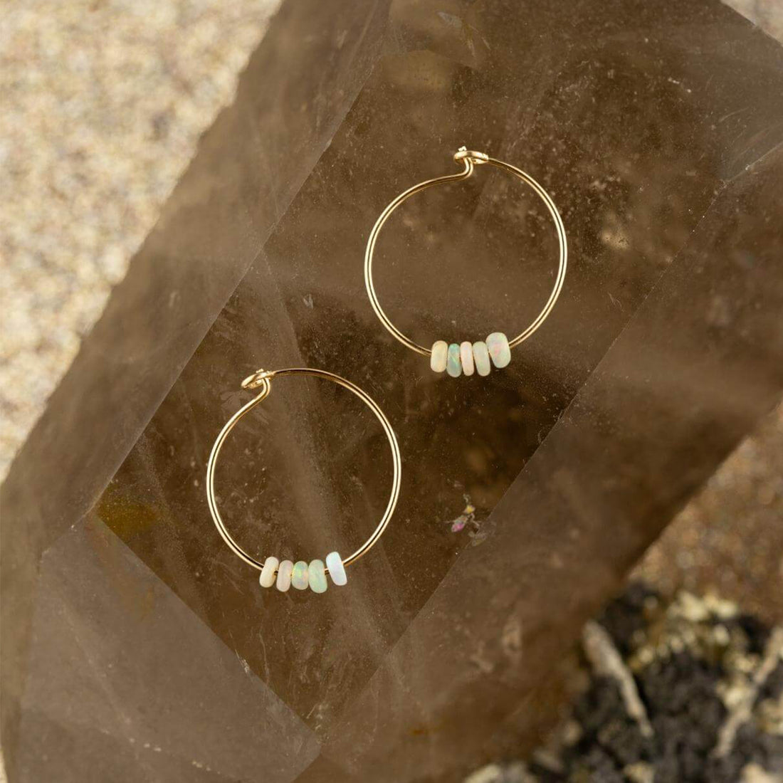 Amazing Mom Ethiopian Opal Gold Filed Earrings
