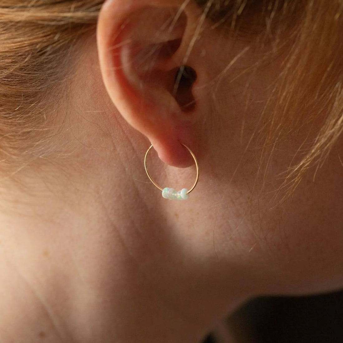 Amazing Mom Ethiopian Opal Gold Filed Earrings