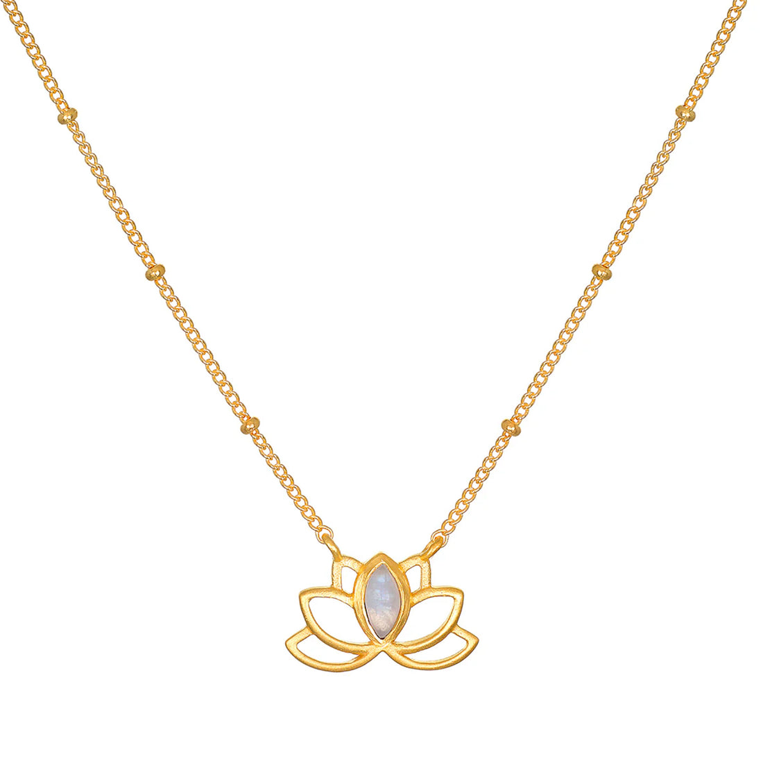 Cultivate Intuition Lotus Moonstone Necklace