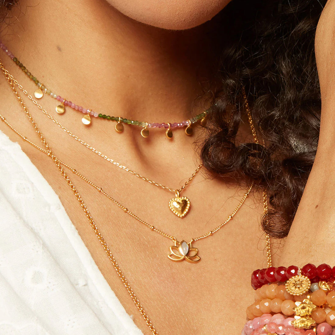 Cultivate Intuition Lotus Moonstone Necklace