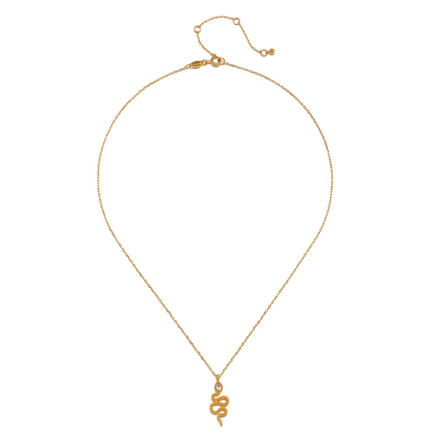 Snake Necklace with White Topaz