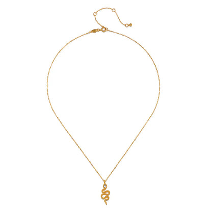 Snake Necklace with White Topaz
