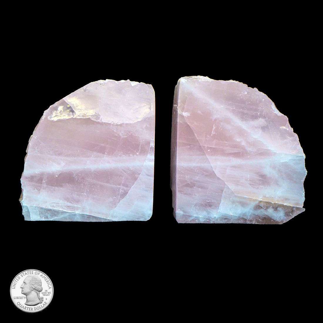 ROSE QUARTZ BOOK ENDS
