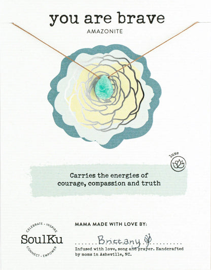 You Are Brave Amazonite Necklace