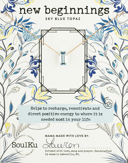 Sky Blue Topaz Refined Necklace for New Beginnings