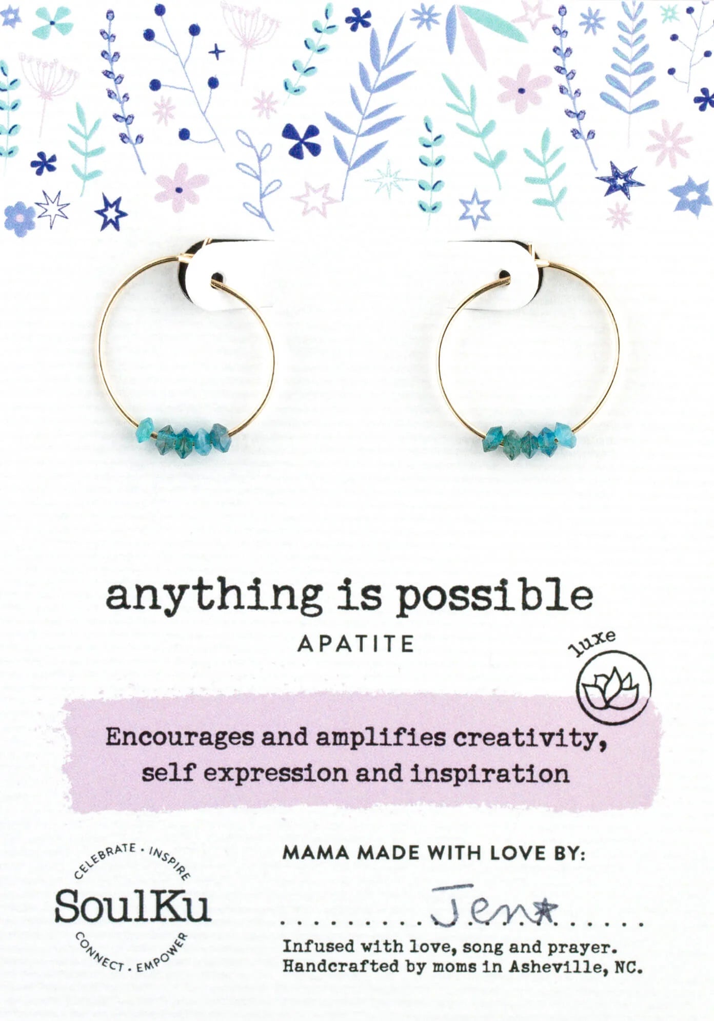 Anything is Possible Apatite Gold Filed Earrings