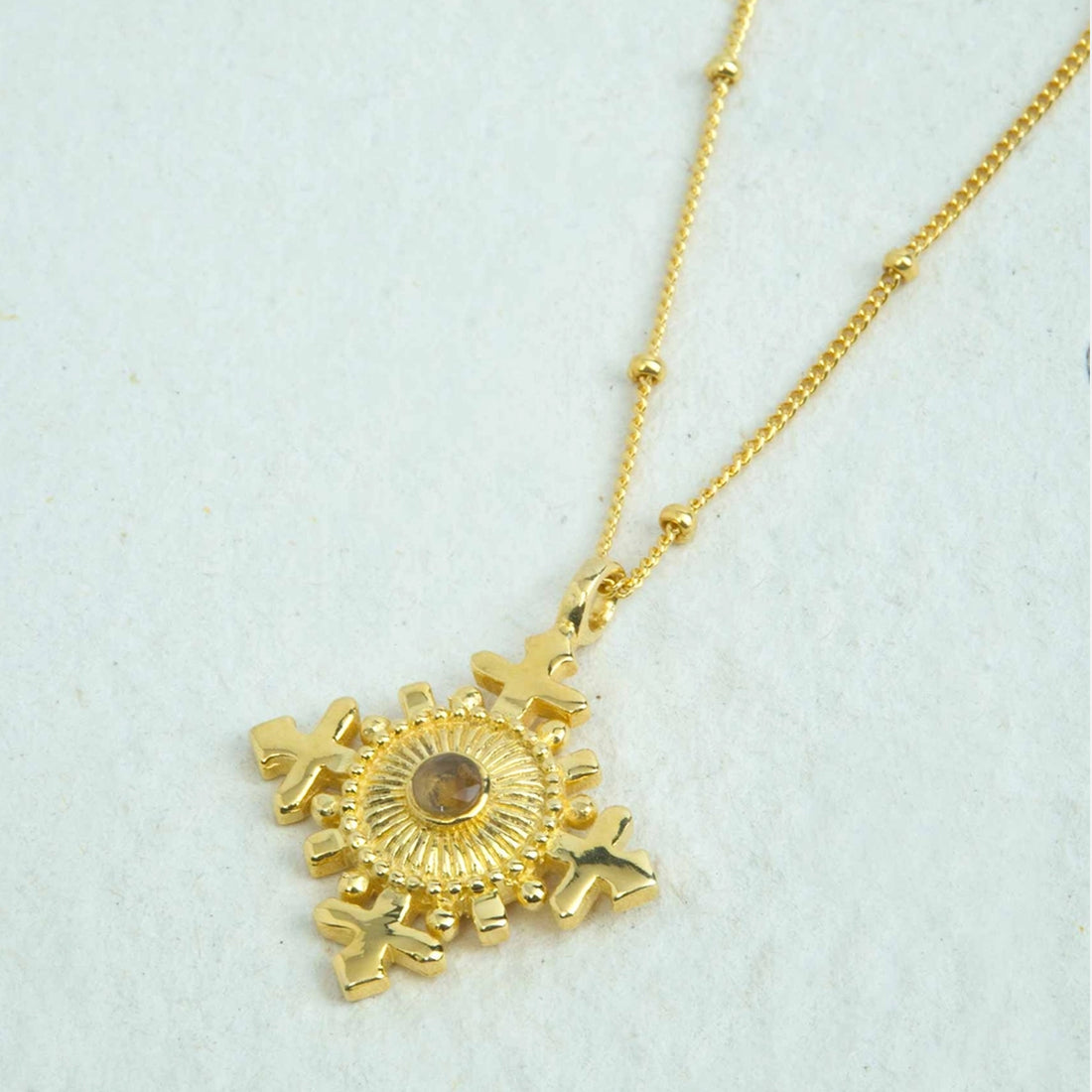 FOUR DIRECTION NECKLACE WITH CITRINE