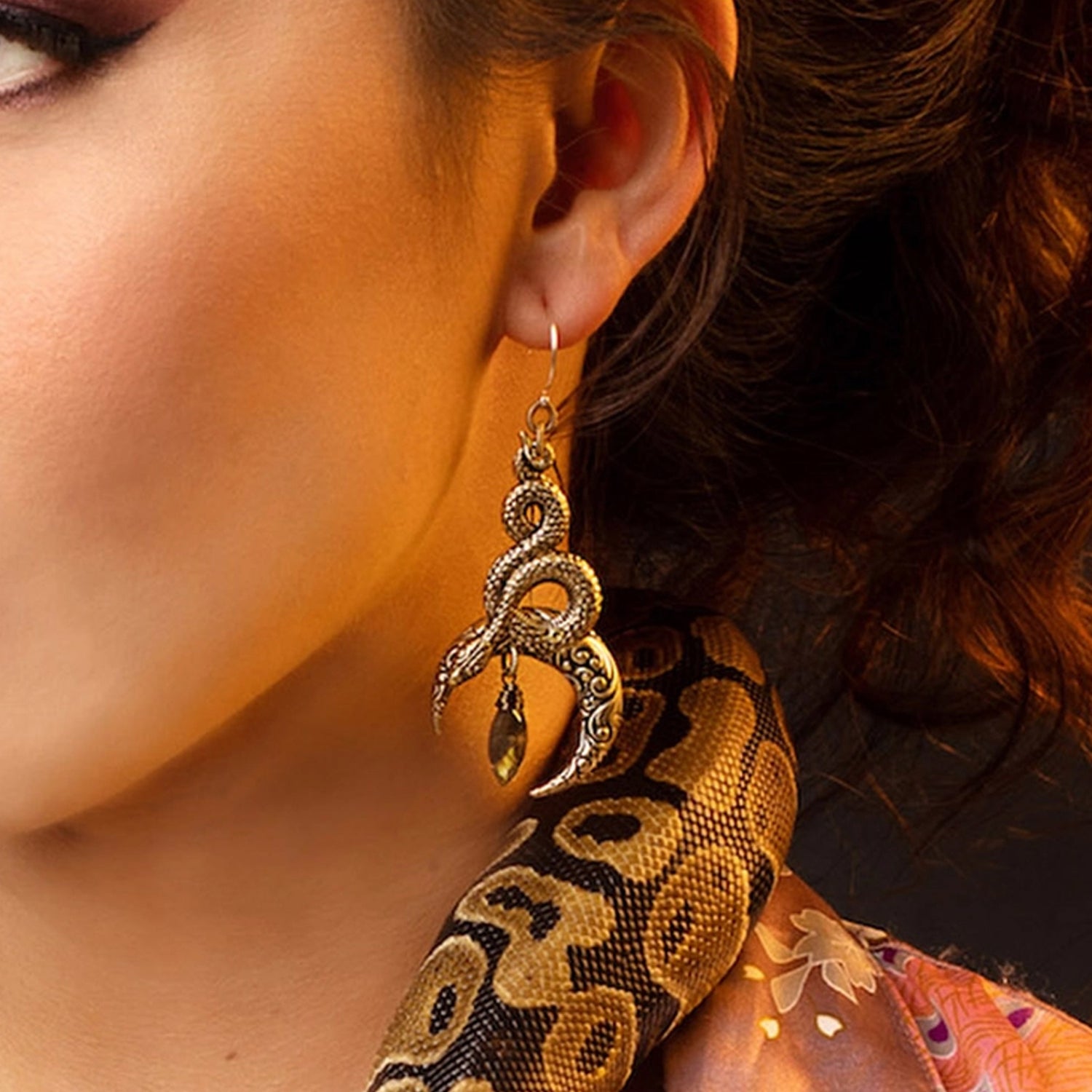 MOON OF ISHTAR EARRINGS WITH LABRADORITE