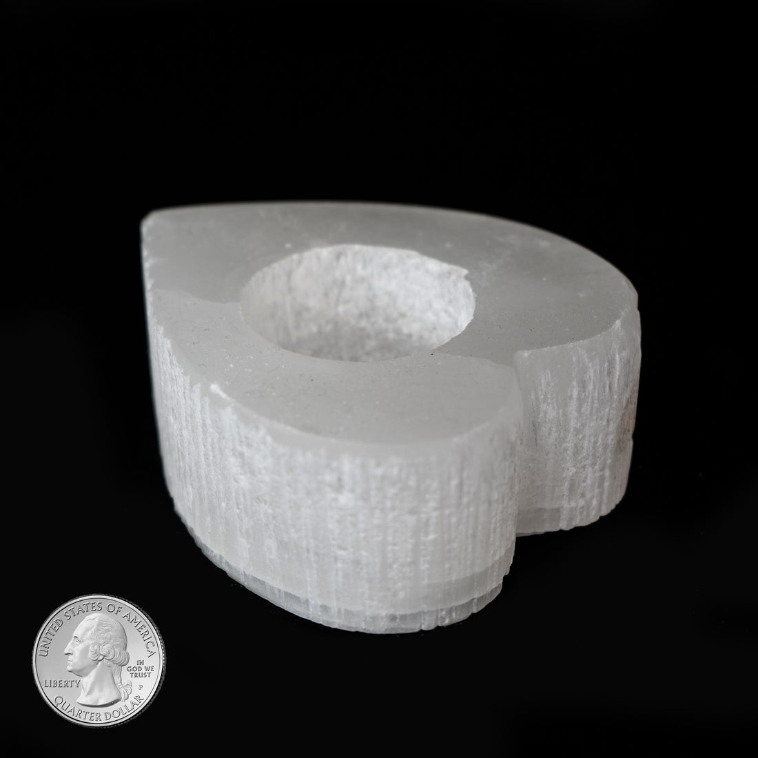 SELENITE TEA LIGHT HEART